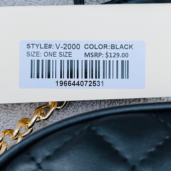 NWT Valentino Orlandi Black Quilted Women's Bag - Picture 3 of 3